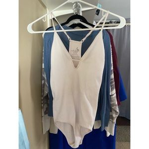 White Free People Bodysuit
